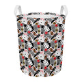 Casino Card And Chip Pattern Print Round Laundry Basket