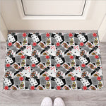 Casino Card And Chip Pattern Print Rubber Doormat