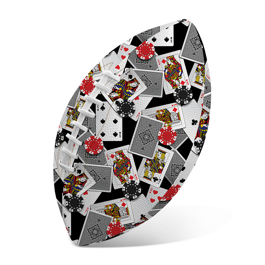 Casino Card And Chip Pattern Print Rugby Ball