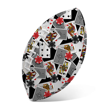 Casino Card And Chip Pattern Print Rugby Ball