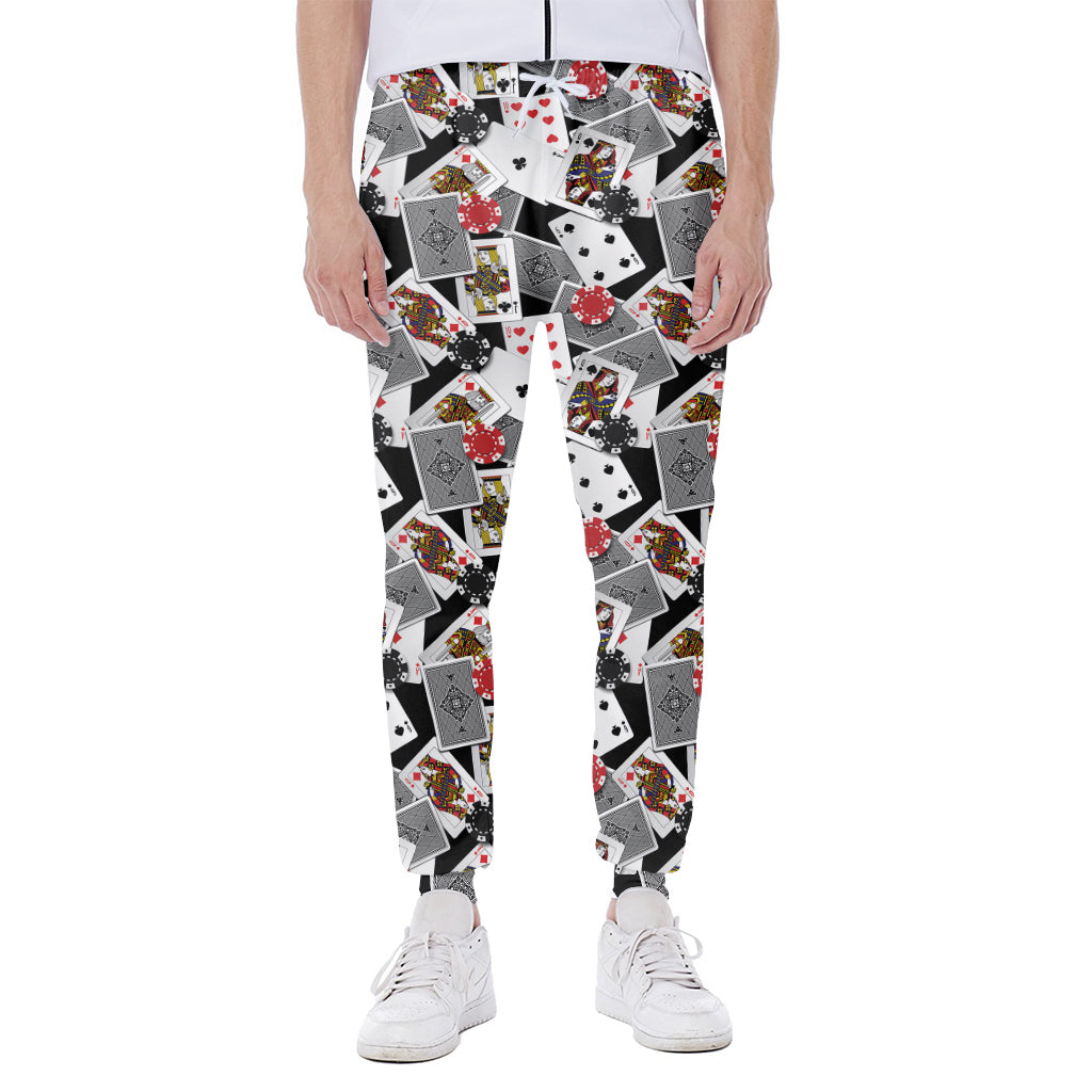 Casino Card And Chip Pattern Print Scuba Joggers