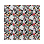 Casino Card And Chip Pattern Print Silk Bandana