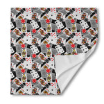 Casino Card And Chip Pattern Print Silk Bandana