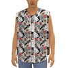 Casino Card And Chip Pattern Print Sleeveless Baseball Jersey