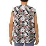 Casino Card And Chip Pattern Print Sleeveless Baseball Jersey