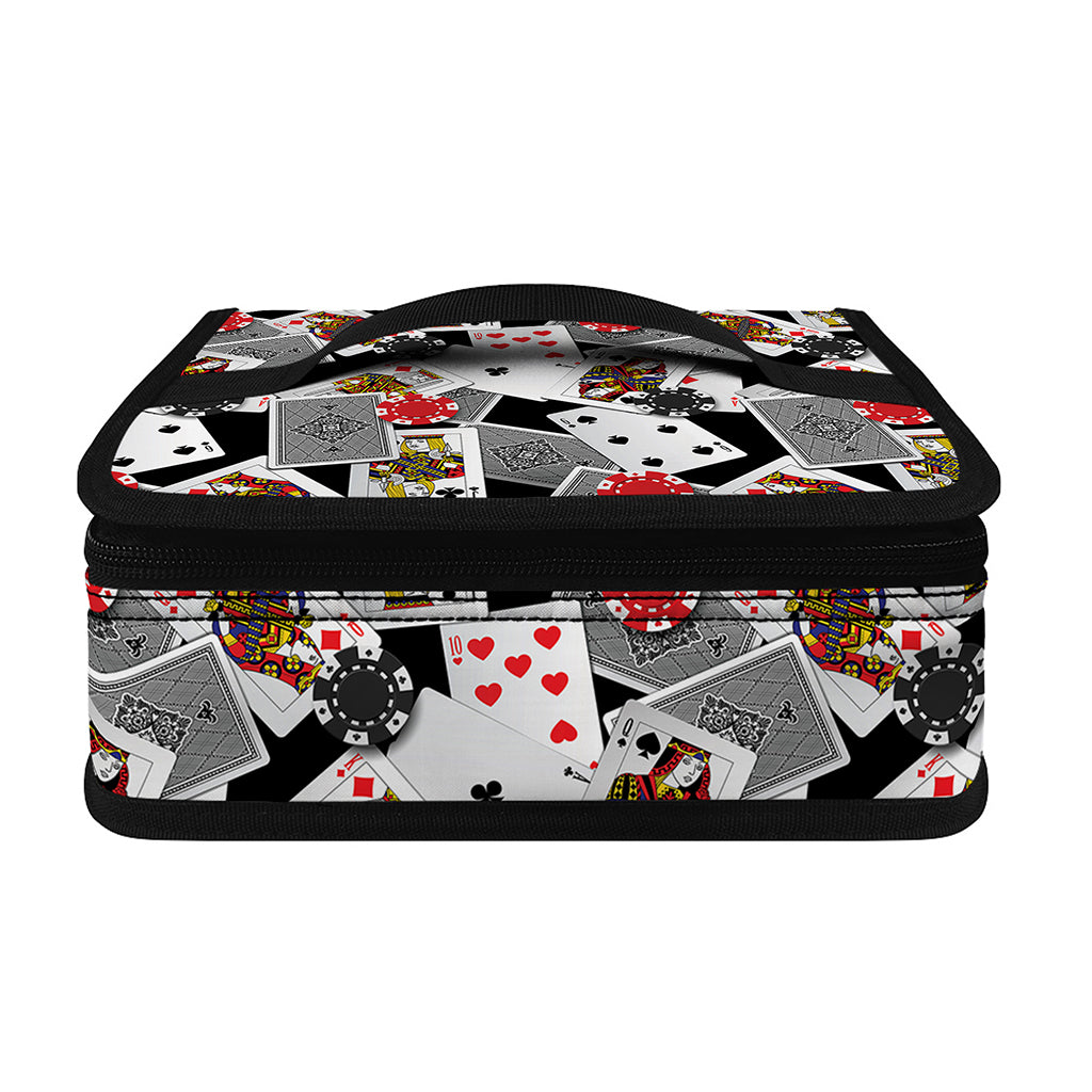 Casino Card And Chip Pattern Print Small Lunch Bag