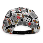 Casino Card And Chip Pattern Print Snapback Cap