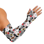 Casino Card And Chip Pattern Print Sun Protection Arm Sleeves
