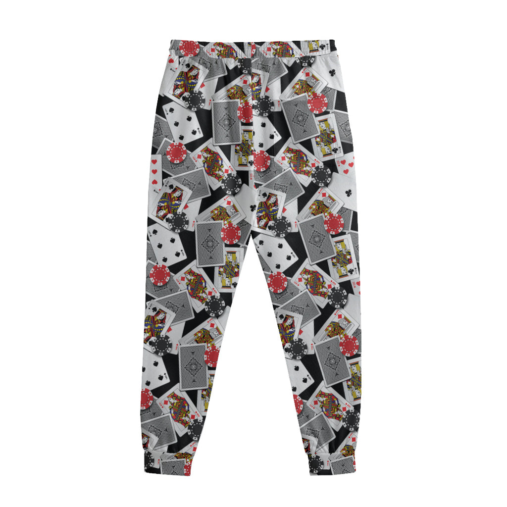 Casino Card And Chip Pattern Print Sweatpants