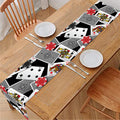 Casino Card And Chip Pattern Print Table Runner