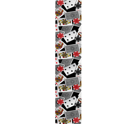 Casino Card And Chip Pattern Print Table Runner