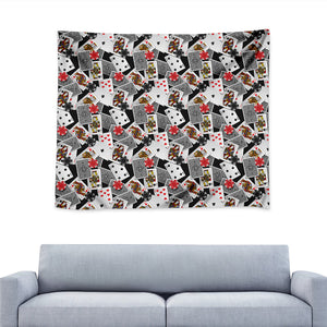 Casino Card And Chip Pattern Print Tapestry