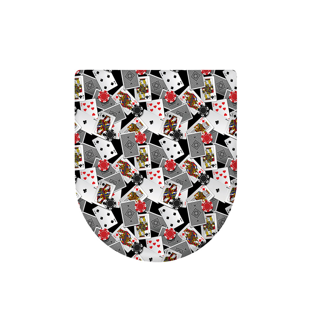 Casino Card And Chip Pattern Print Toilet Lid Cover