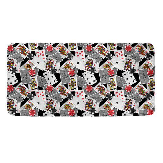 Casino Card And Chip Pattern Print Towel