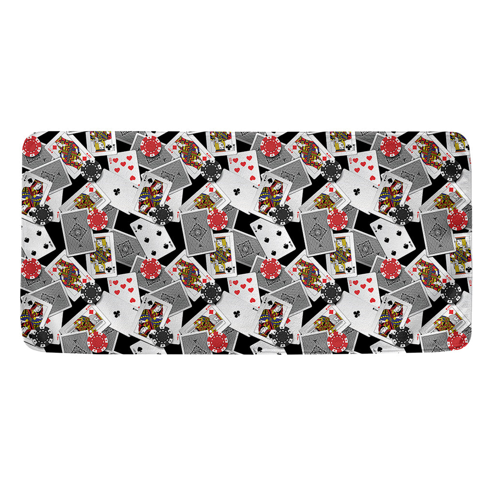 Casino Card And Chip Pattern Print Towel