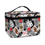 Casino Card And Chip Pattern Print Travel Makeup Bag
