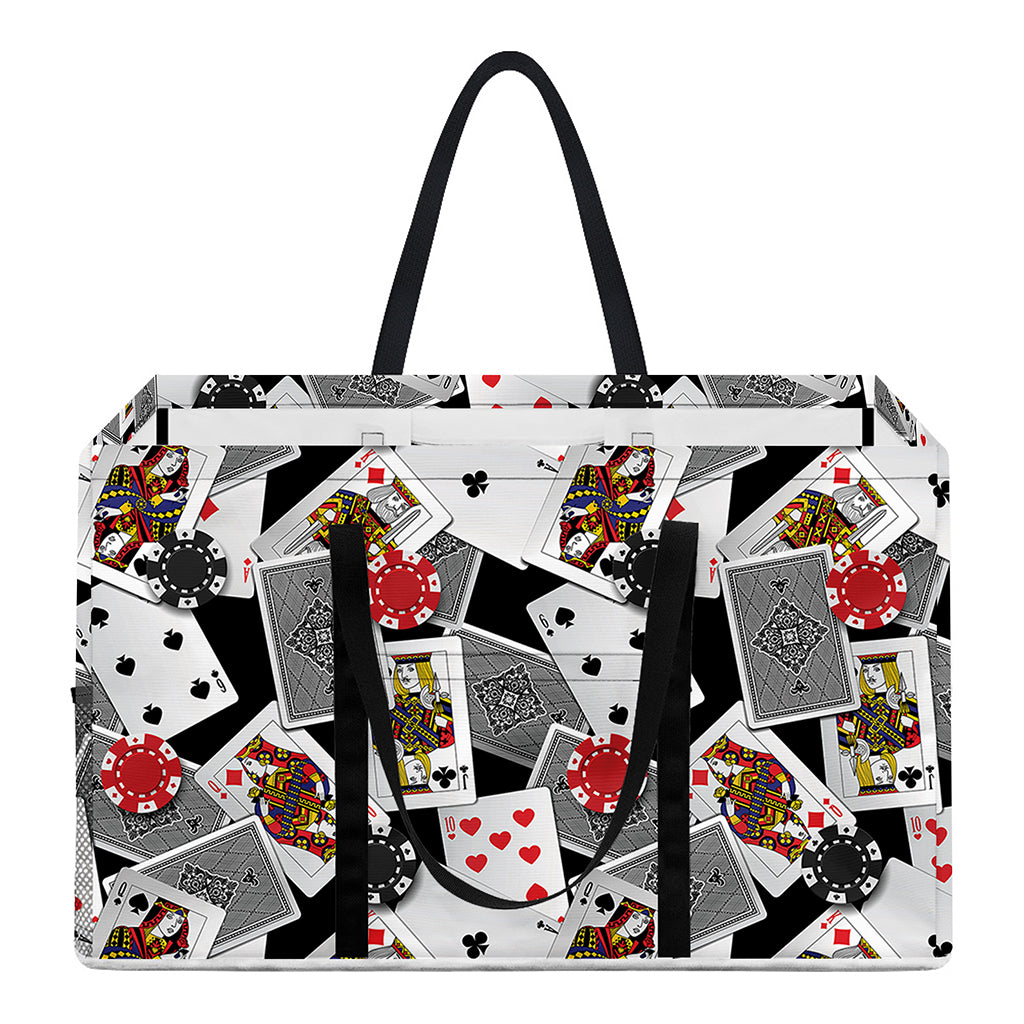 Casino Card And Chip Pattern Print Utility Tote Bag