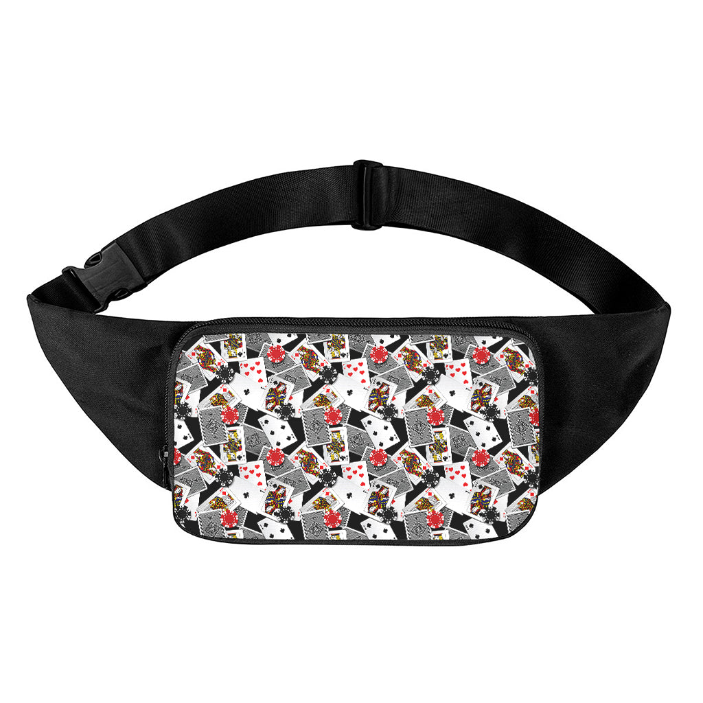 Casino Card And Chip Pattern Print Waist Bag
