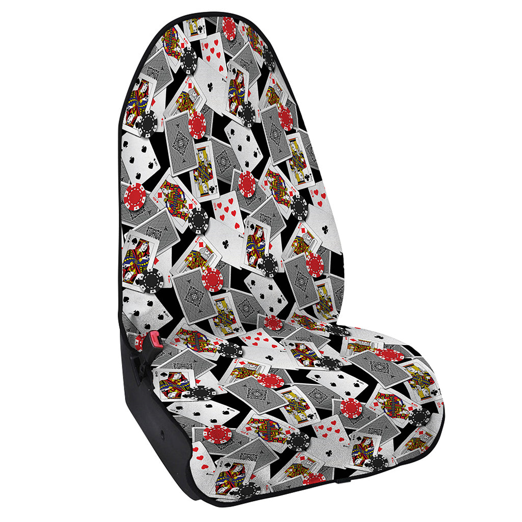 Casino Card And Chip Pattern Print Waterproof Car Seat Cover