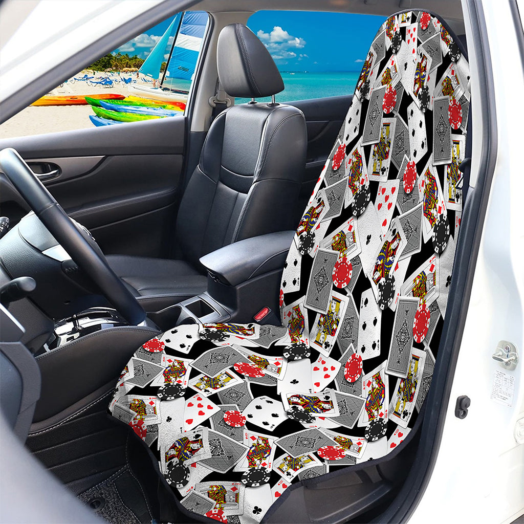 Casino Card And Chip Pattern Print Waterproof Car Seat Cover