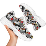 Casino Card And Chip Pattern Print White Chunky Shoes