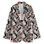 Casino Card And Chip Pattern Print Women's Blazer