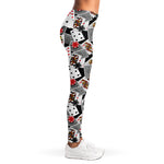 Casino Card And Chip Pattern Print Women's Leggings