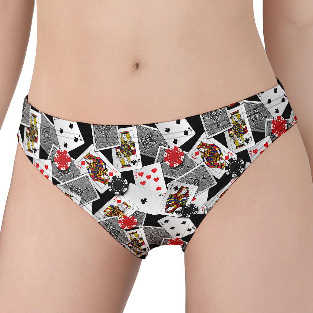 Casino Card And Chip Pattern Print Women's Panties