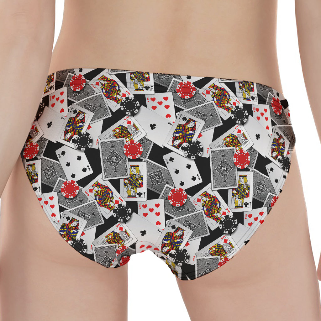 Casino Card And Chip Pattern Print Women's Panties