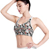 Casino Card And Chip Pattern Print Women's Sports Bra