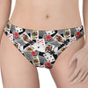 Casino Card And Chip Pattern Print Women's Thong