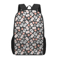 Casino Chip And Card Pattern Print 17 Inch Backpack
