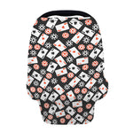 Casino Chip And Card Pattern Print Baby Seat Cover