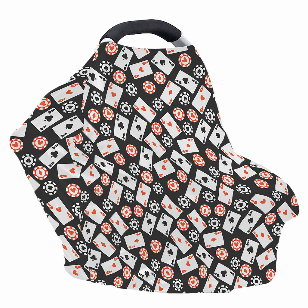 Casino Chip And Card Pattern Print Baby Seat Cover