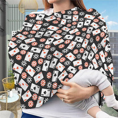 Casino Chip And Card Pattern Print Baby Seat Cover