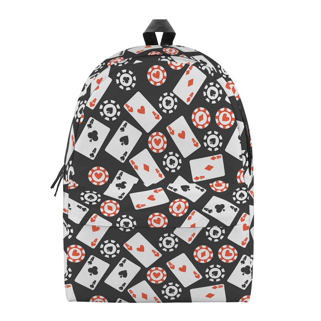Casino Chip And Card Pattern Print Backpack