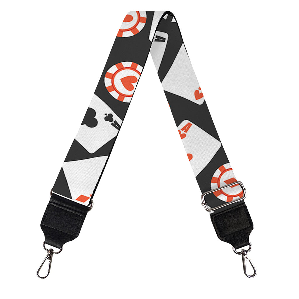Casino Chip And Card Pattern Print Bag Strap