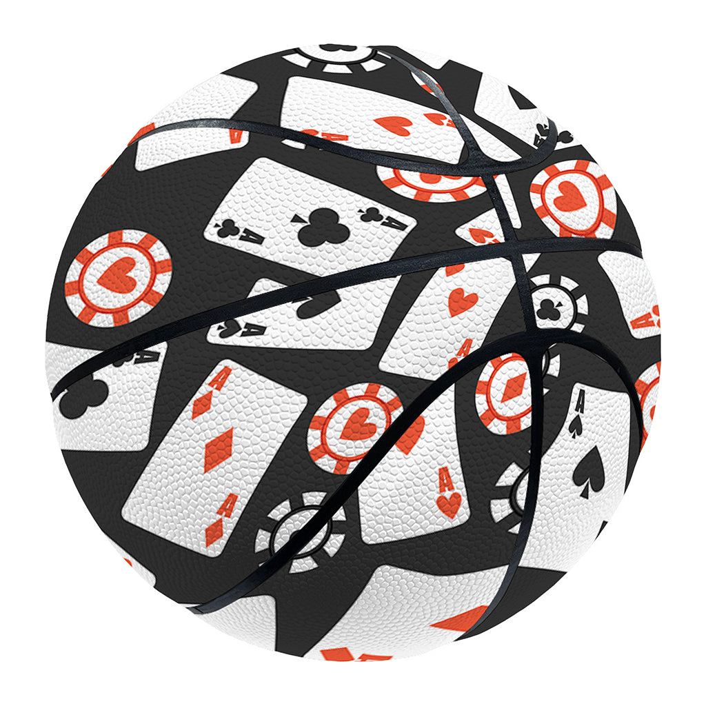 Casino Chip And Card Pattern Print Basketball