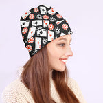 Casino Chip And Card Pattern Print Beanie
