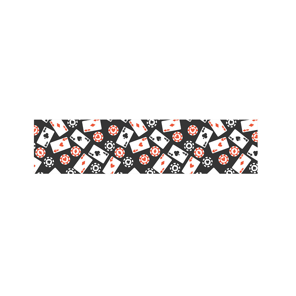 Casino Chip And Card Pattern Print Bed Runner