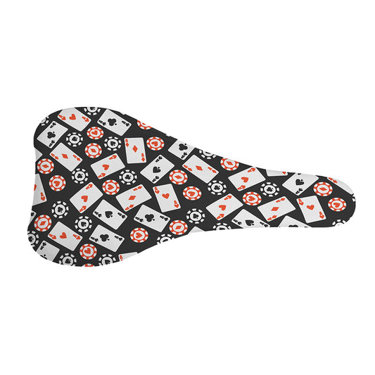 Casino Chip And Card Pattern Print Bicycle Seat Cover