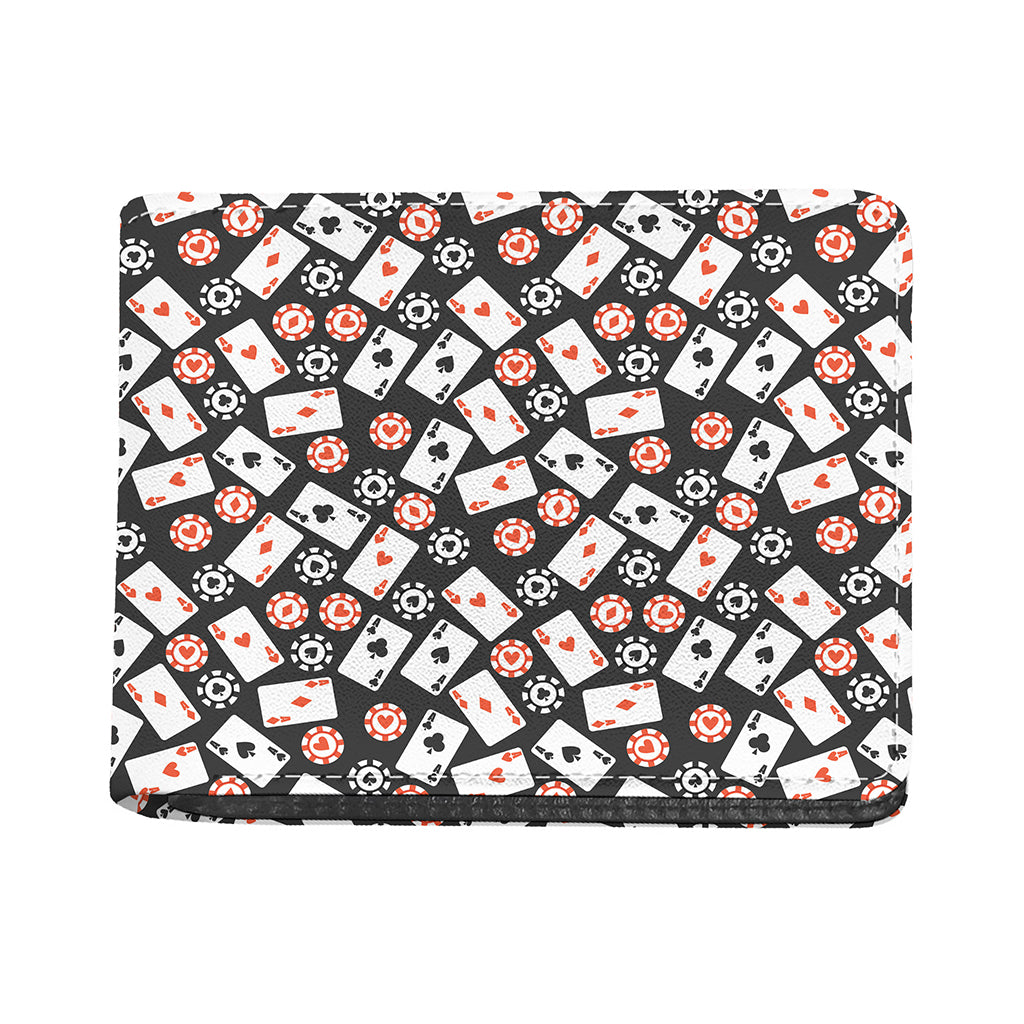 Casino Chip And Card Pattern Print Bifold Wallet
