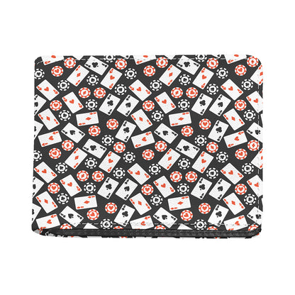 Casino Chip And Card Pattern Print Bifold Wallet