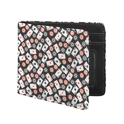 Casino Chip And Card Pattern Print Bifold Wallet