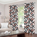 Casino Chip And Card Pattern Print Dimout Grommet Curtains