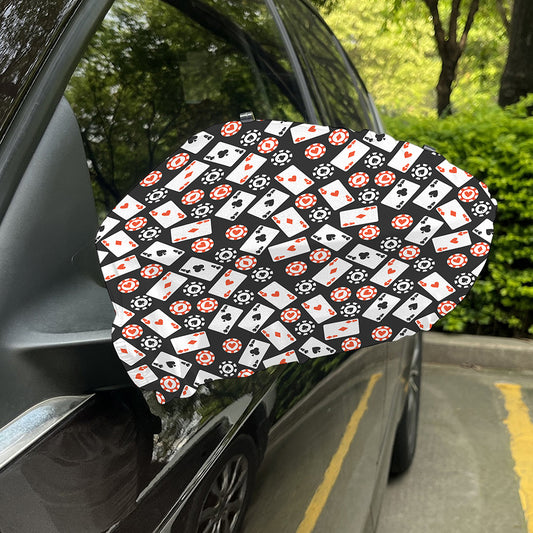 Casino Chip And Card Pattern Print Car Side Mirror Covers