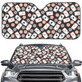 Casino Chip And Card Pattern Print Car Windshield Sun Shade
