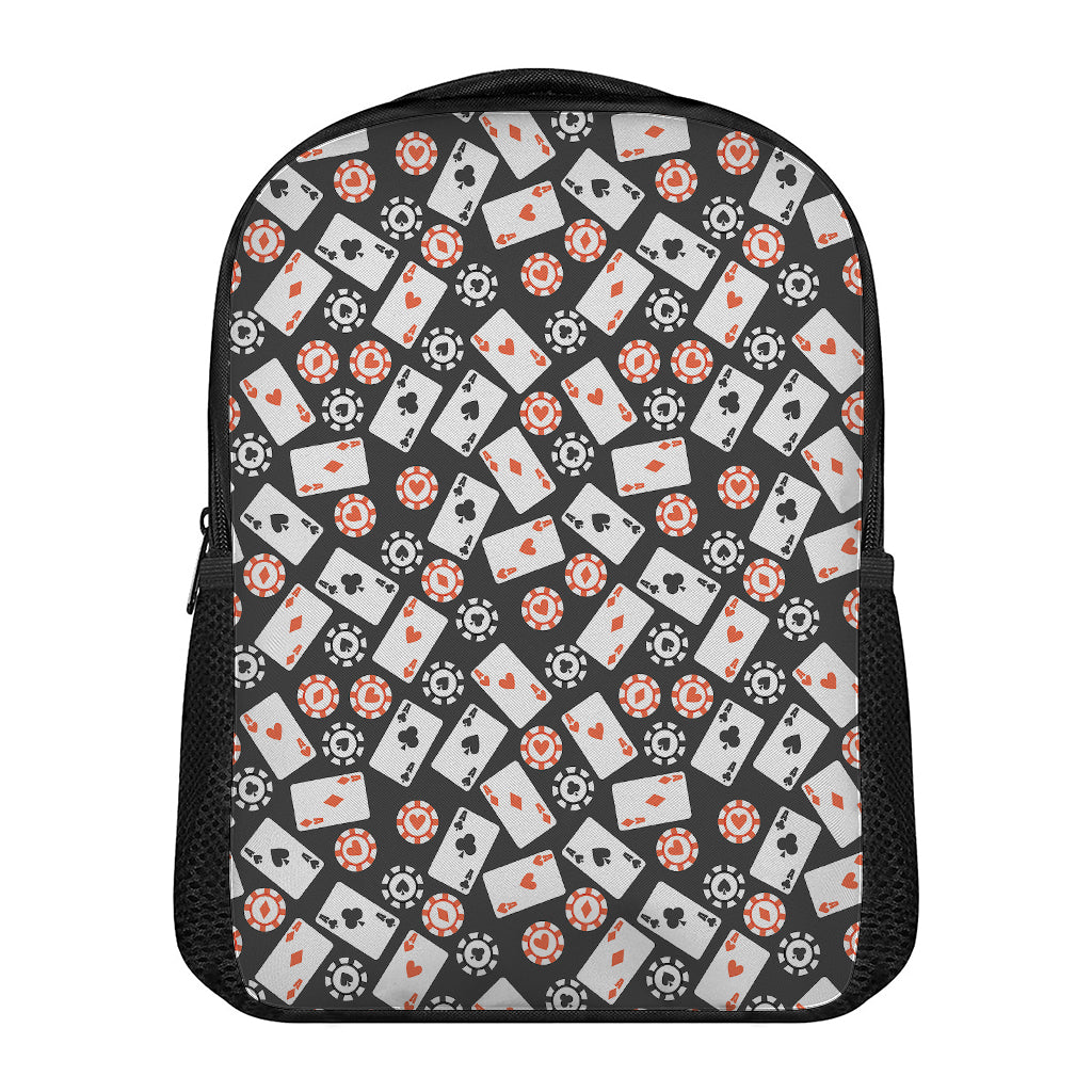 Casino Chip And Card Pattern Print Casual Backpack