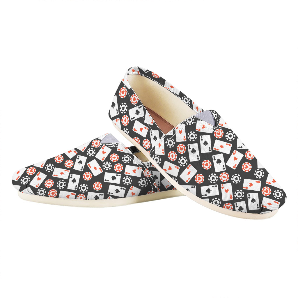 Casino Chip And Card Pattern Print Casual Shoes