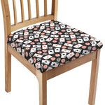 Casino Chip And Card Pattern Print Chair Cushion Cover